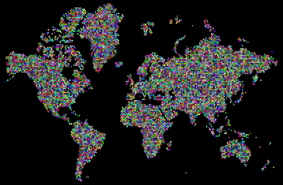 Prismatic Hexagonal World Map