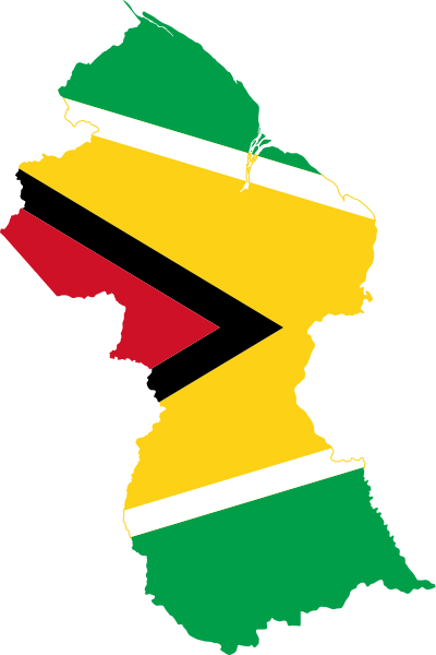 Flag map of Guyana