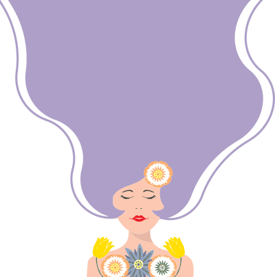 woman with long hair by karen arnold vectorized