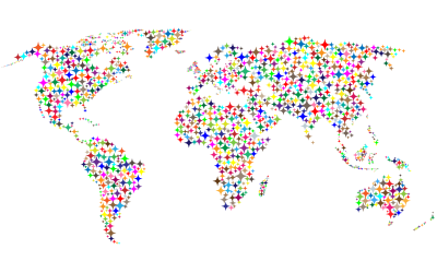 Colorful Diamonds World Map