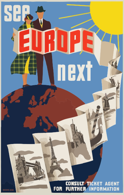 vintage travel poster europe