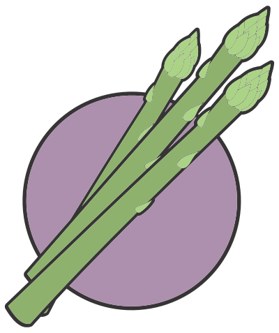 asparagus line art logo color