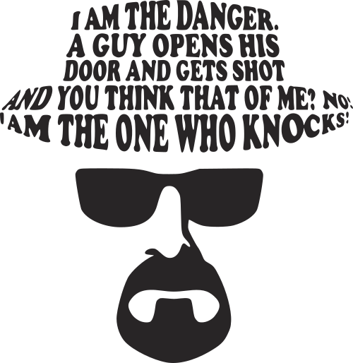 I am the danger. A guy opens his door and gets shot and you think of me? No I am the one who knocks!