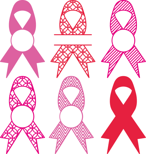 cancer ribbon monogram frames