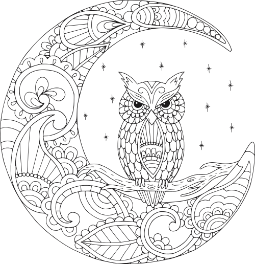 owl moon mandala
