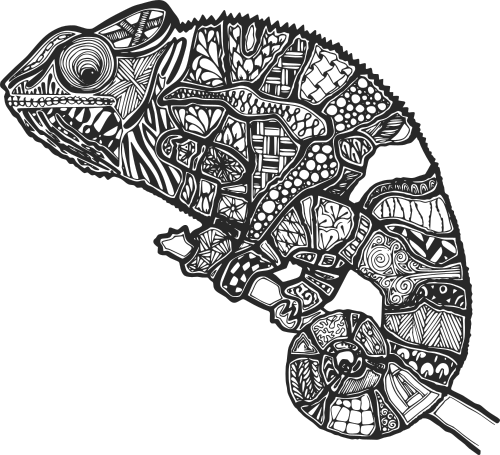 panther chameleon mandala