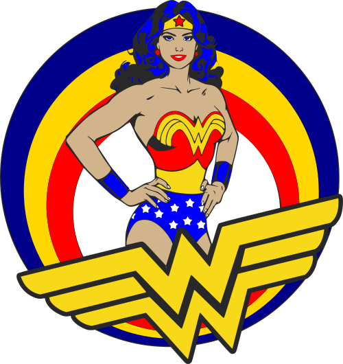 wonderwoman with circle backing