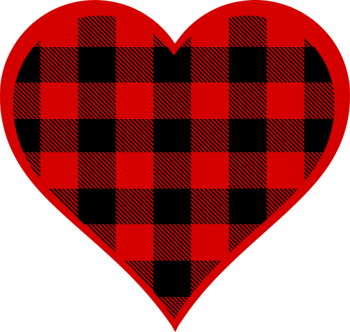 buffalo plaid heart