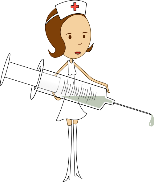 nurse with needle