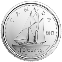 Canadian 10 cent coin