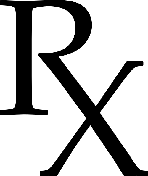 Pharmacy Rx symbol used on prescriptions