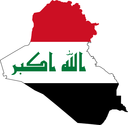 Flag map of Iraq