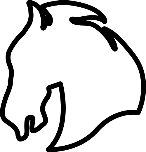 horse head facing left outline variant