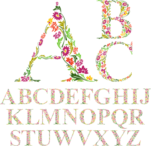 Flower alphabets letters