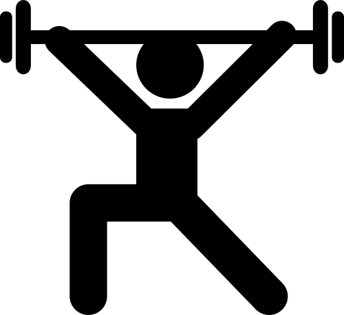 strong man silhouette with weight