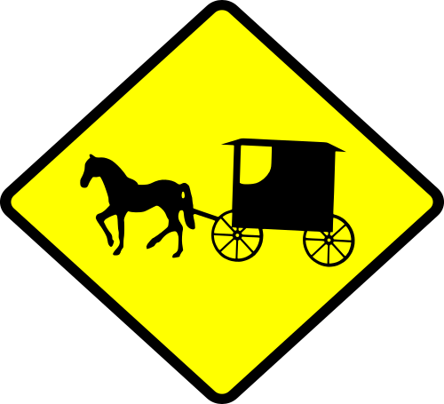 caution amish buggy sign