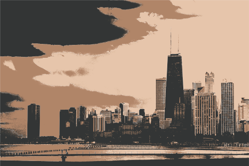 Chicago skyline 3 colors