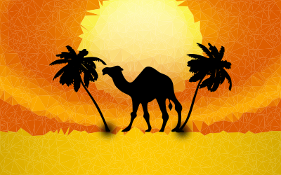 Low Poly Camel Sunset