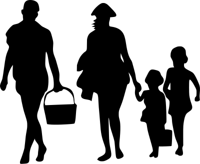family picnic silhouette