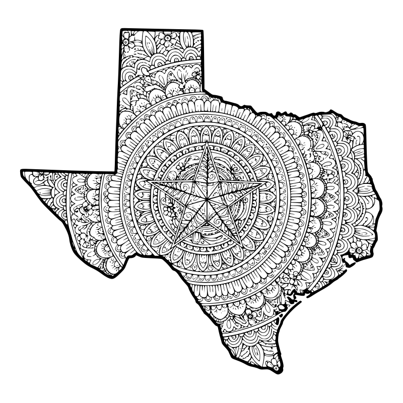 mandala in the shape of texas 2