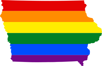 LGBT flag map of Iowa 1