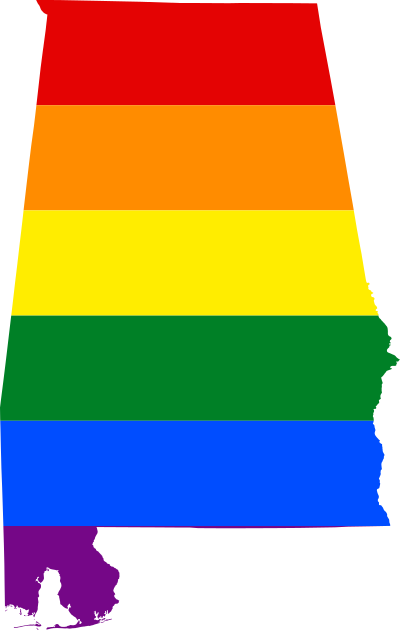 LGBT flag map of Alabama 1