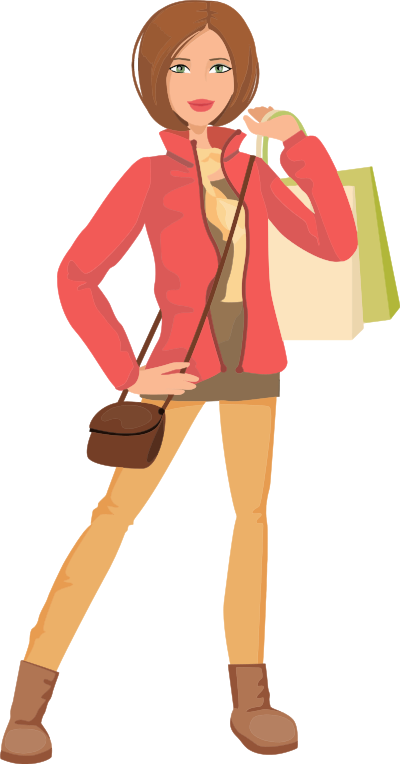 shopping woman illustration