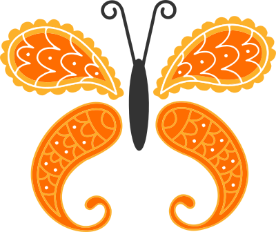 decorative butterfly by linnaea mallette isolated vectorized 2