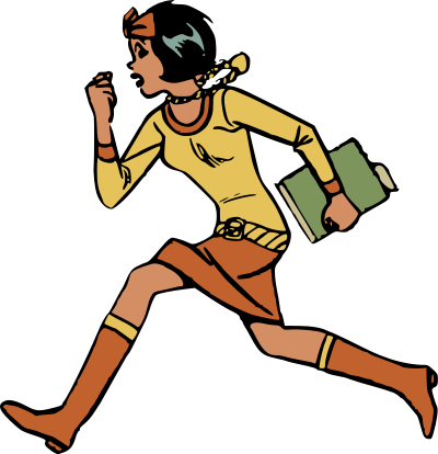 running to school