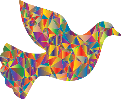 low poly peace dove
