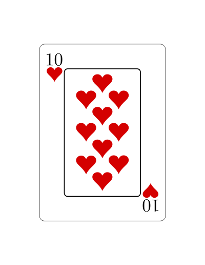 poker 10 diez de corazones vectorizado