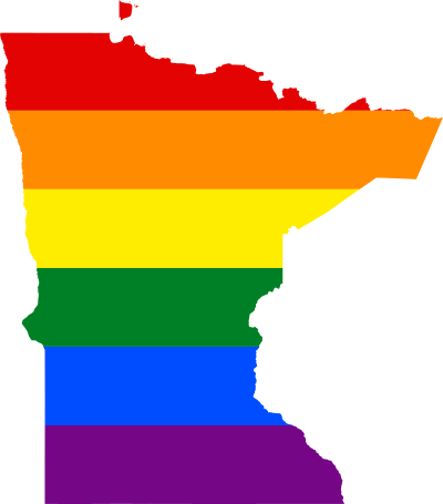 LGBT flag map of Minnesota 1