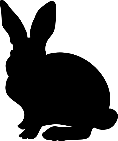 floral rabbit silhouette filled