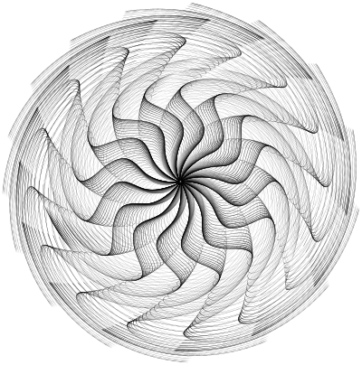 Wavy Vortex Line Art