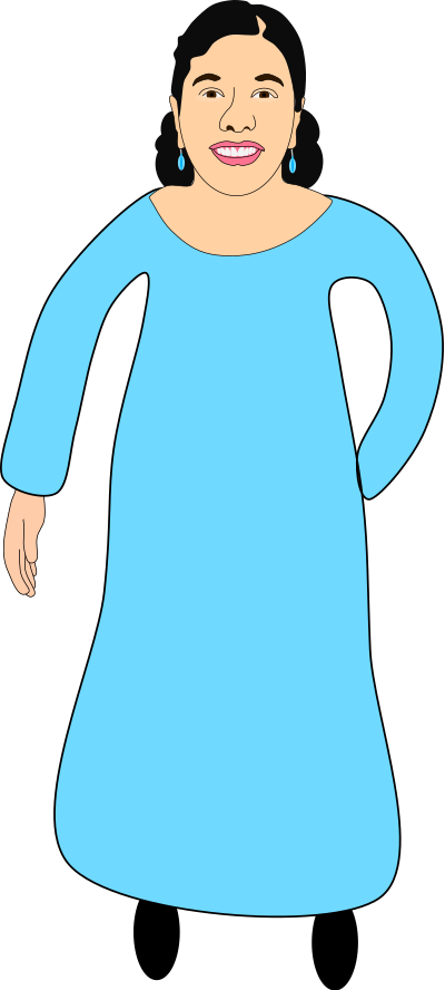Asian Indian Woman in an aqua dress