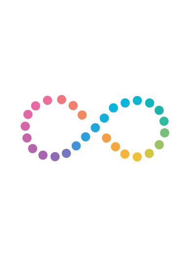 rainbow infinity loop in circles