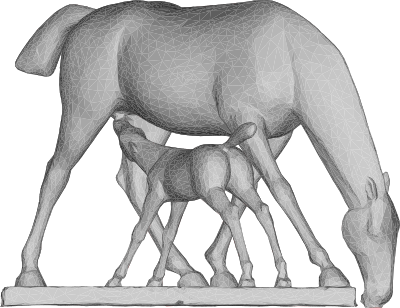 mare and foal 3d