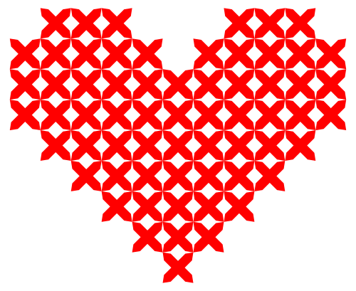 cross stitch heart