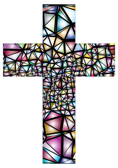 Low Poly Stained Glass Cross 2
