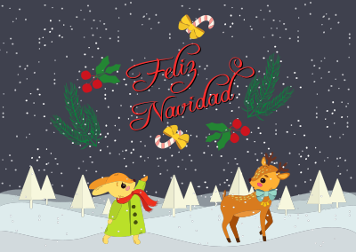 anthropomorphic merry christmas spanish