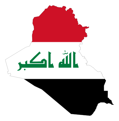 Iraq Map Flag With Stroke