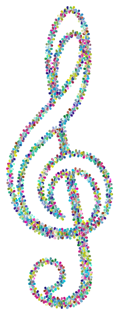 Prismatic Floral Clef Outline