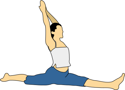 woman stretching color