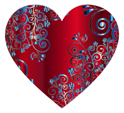Prismatic Floral Flourish Heart 7
