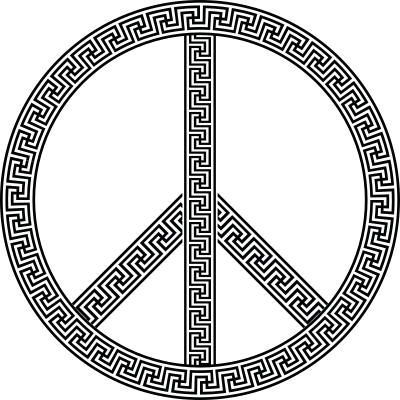 greek meander peace sign