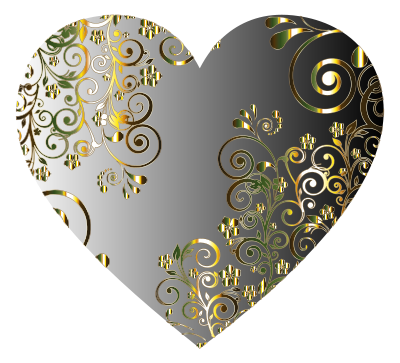 Prismatic Floral Flourish Heart 9