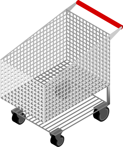 cm isometric shopping cart empty